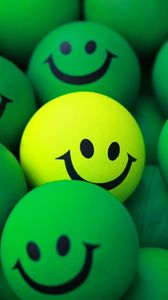 Preview wallpaper balls, smile, green, yellow