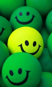 Preview wallpaper balls, smile, green, yellow