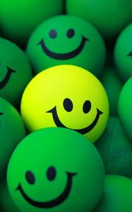 Preview wallpaper balls, smile, green, yellow