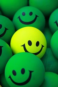 Preview wallpaper balls, smile, green, yellow