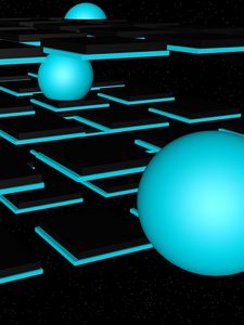Preview wallpaper balls, space, neon
