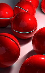 Preview wallpaper balls, sphere, red, glass