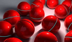 Preview wallpaper balls, sphere, red, glass