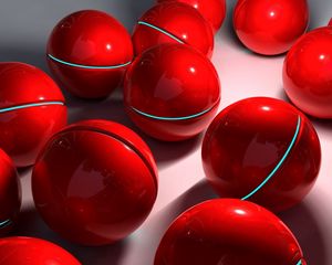 Preview wallpaper balls, sphere, red, glass