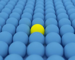 Preview wallpaper balls, spheres, 3d, yellow, blue