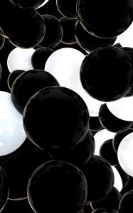 Preview wallpaper balls, spheres, black, white