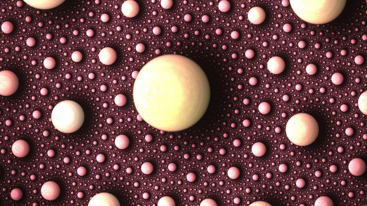 Wallpaper balls, spheres, fractal, circles, surface hd, picture, image