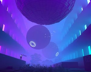 Preview wallpaper balls, spheres, neon, sci-fi, art