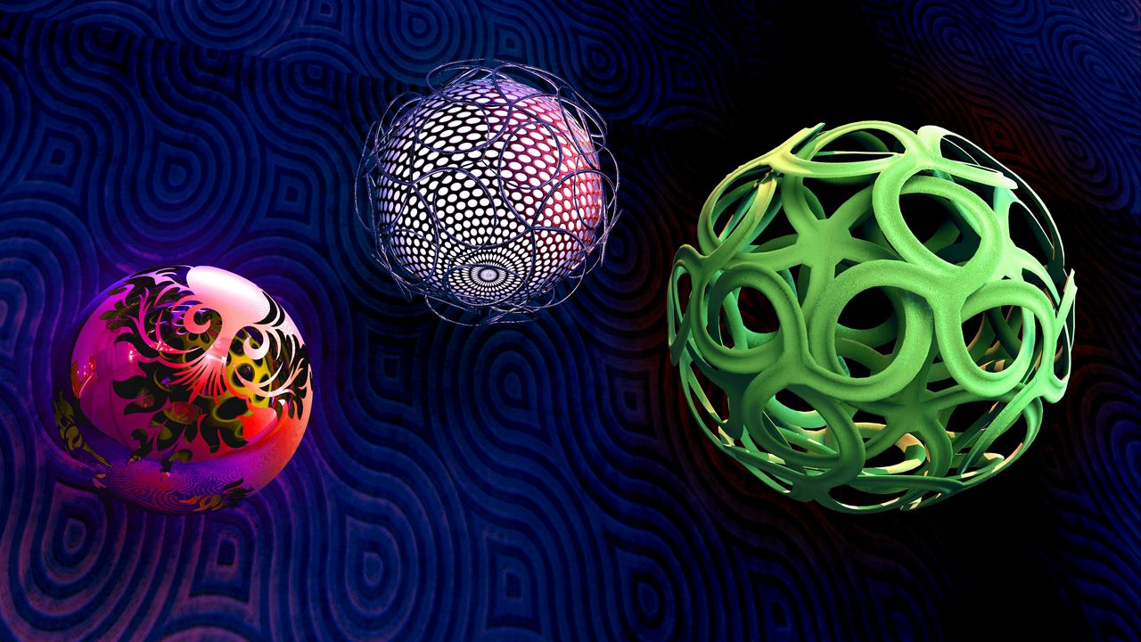 Wallpaper balls, spheres, shapes, braiding
