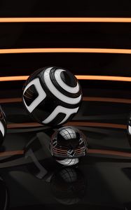 Preview wallpaper balls, striped, background, line, space
