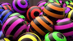 Preview wallpaper balls, striped, bright, line