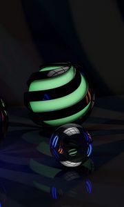 Preview wallpaper balls, stripes, lines, light