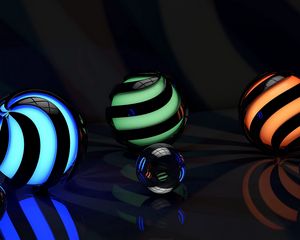 Preview wallpaper balls, stripes, lines, light