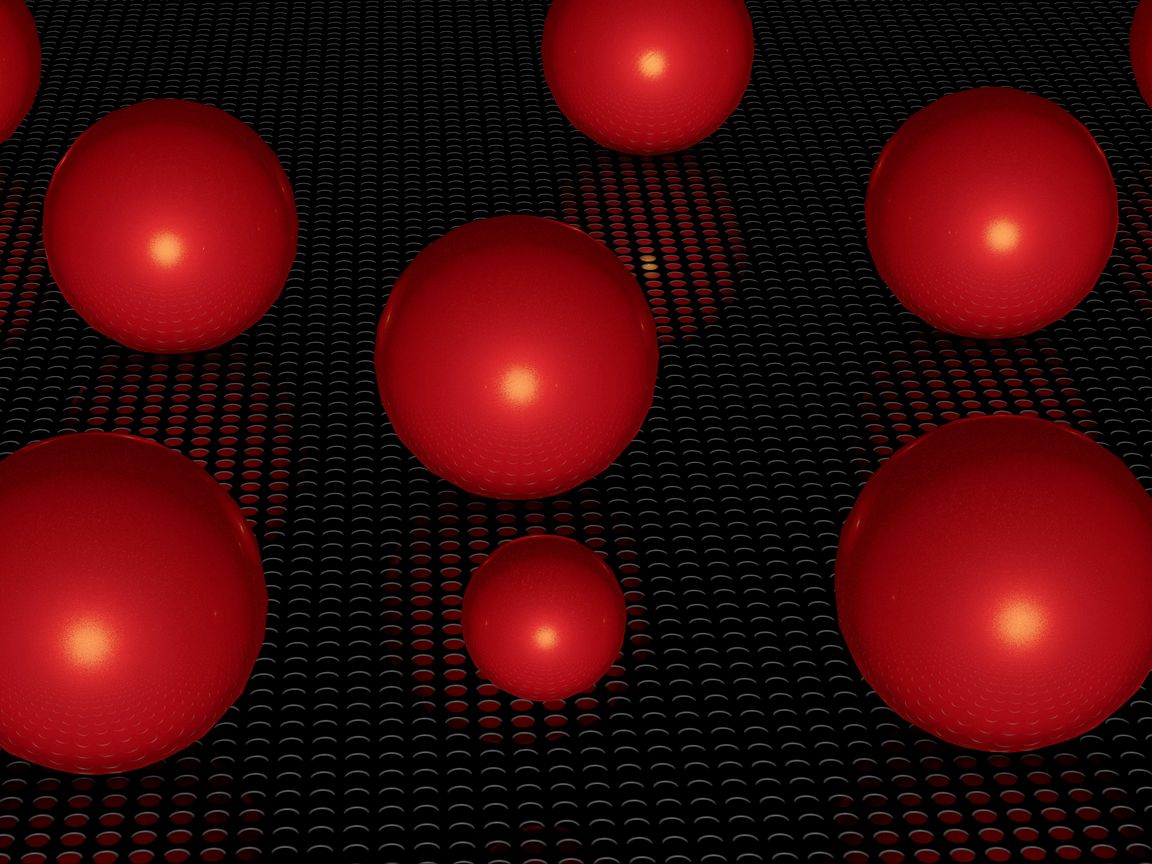 1152x864 Wallpaper balls, surface, grid