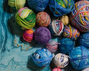 Preview wallpaper balls, threads, knitting, colorful