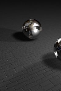 Preview wallpaper balls, three, shape, smooth, metal, surface, stone