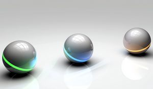 Preview wallpaper balls, three, shape, streamlined