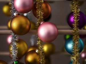 Preview wallpaper balls, tinsel, decorations, colorful, new year, christmas, holidays