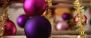 Preview wallpaper balls, tinsel, decorations, colorful, new year, christmas