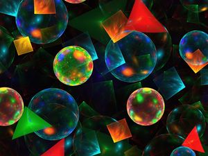 Preview wallpaper balls, triangles, shape, colorful