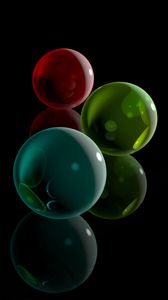 Preview wallpaper balls, white, dark, colored, glass