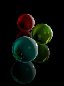 Preview wallpaper balls, white, dark, colored, glass