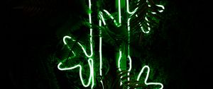 Preview wallpaper bamboo, neon, light, plant, green