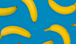 Preview wallpaper bananas, fruit, yellow, blue