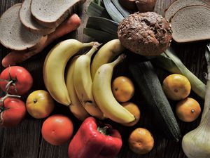 Preview wallpaper bananas, fruits, vegetables, tangerines