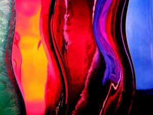 Preview wallpaper band, multi-colored, glass, liquid