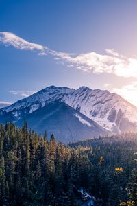 Preview wallpaper banff, canada, mountains, peaks, snow-covered