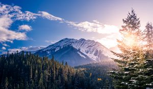 Preview wallpaper banff, canada, mountains, peaks, snow-covered