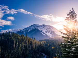 Preview wallpaper banff, canada, mountains, peaks, snow-covered