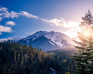 Preview wallpaper banff, canada, mountains, peaks, snow-covered