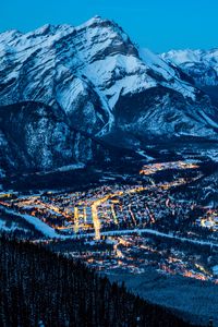 Preview wallpaper banff, canada, night, mountains