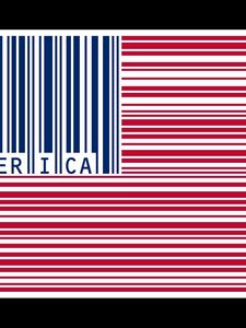 Preview wallpaper bar code, red, blue, white, america