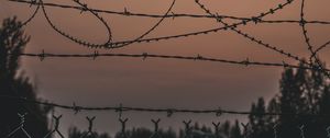 Preview wallpaper barbed wire, fencing, barbed, spikes, dark