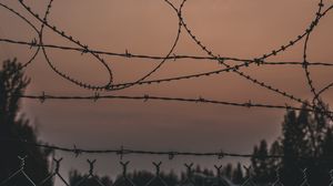 Preview wallpaper barbed wire, fencing, barbed, spikes, dark