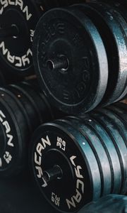 Preview wallpaper barbells, gym, bodybuilding, sports, athletic