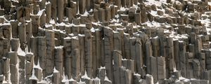 Preview wallpaper basalt columns, columns, stone, snow