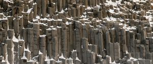 Preview wallpaper basalt columns, columns, stone, snow