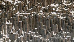 Preview wallpaper basalt columns, columns, stone, snow