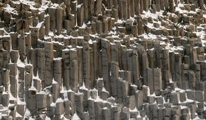 Preview wallpaper basalt columns, columns, stone, snow