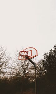 Preview wallpaper basketball backboard, basketball hoop, playground, trees