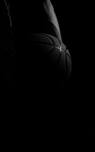 Preview wallpaper basketball ball, ball, basketball, bw, black