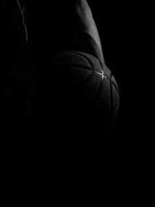 Preview wallpaper basketball ball, ball, basketball, bw, black