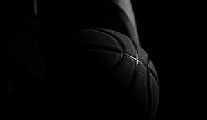 Preview wallpaper basketball ball, ball, basketball, bw, black