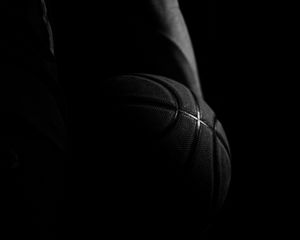 Preview wallpaper basketball ball, ball, basketball, bw, black