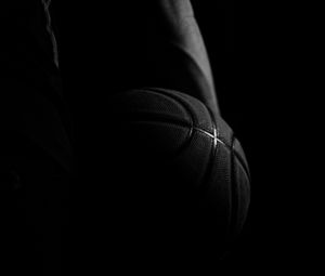 Preview wallpaper basketball ball, ball, basketball, bw, black