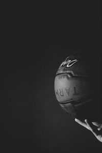 Preview wallpaper basketball ball, ball, hand, bw